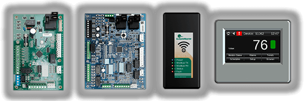 Controls & Service Tools: CXM2, DXM2.5, Wireless Service Tool, and Equipment Touch Service Tool Shown